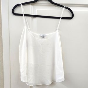 Tobi Flowy White Tank Top/Crop Top Large